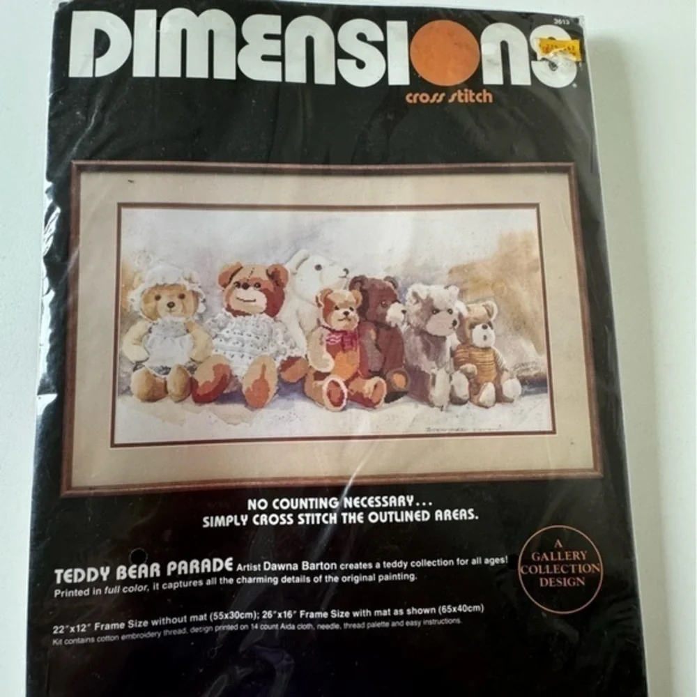 Vintage Dimensions Cross Stitch Embroidery Teddy Bear Parade Kit 4 Baby Nursery